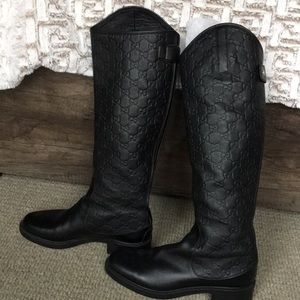 Gucci Black Leather Tall Riding Boot